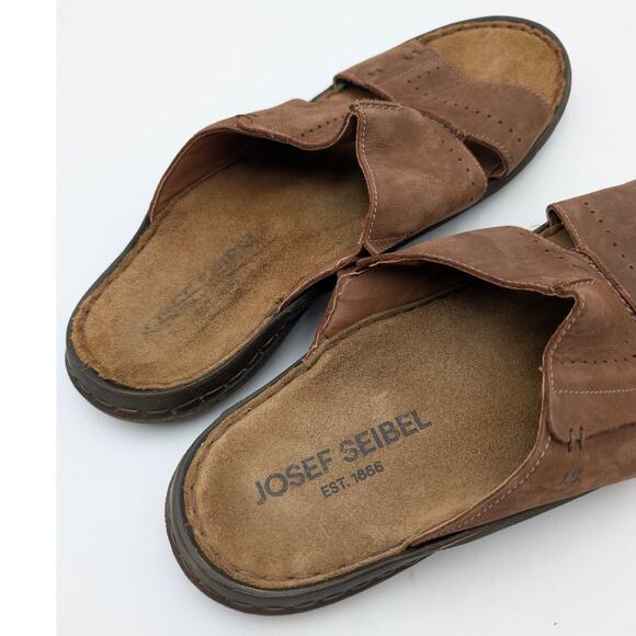 Josef Seibel Logan 21 Comfort Slide Sandal Men\'s Nut Leather Size US13 EU46 main image 4